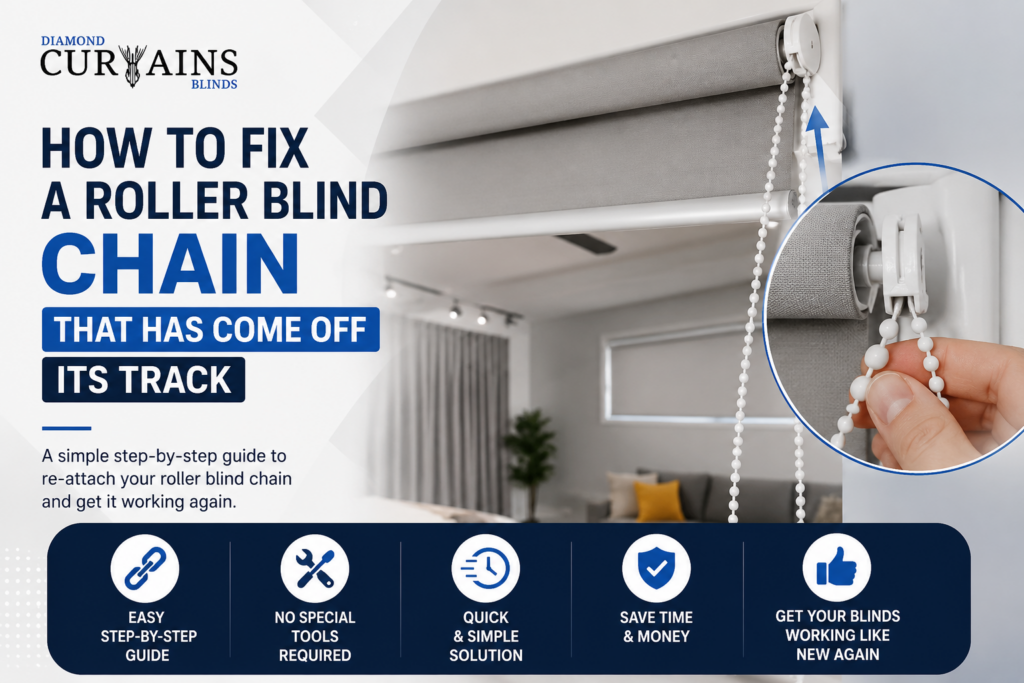 How To Fix a Roller Blind Chain That Has Come Off Its Track